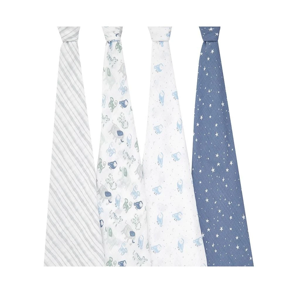 商品aden + anais|Baby Boys Printed Swaddle Blankets, Pack of 4,价格¥294,第3张图片详细描述