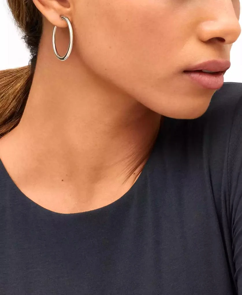 商品Italian Gold|Polished Tube Hoop Earrings in 14k White Gold (40mm),价格¥3014,第2张图片详细描述