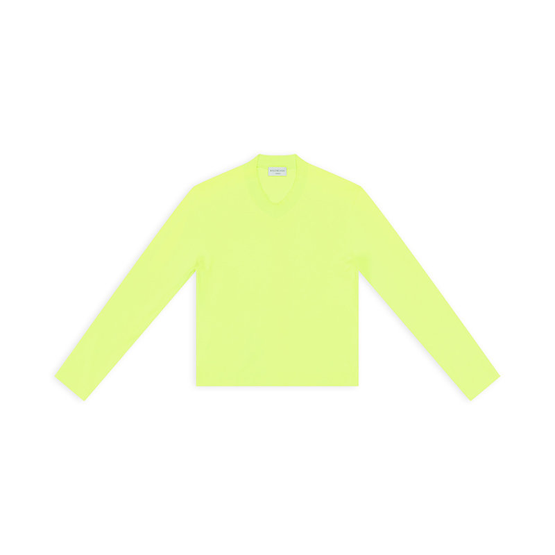 【预售3-7天】Balenciaga/巴黎世家 22年秋冬新款 男士黄色棉质混纺长袖T恤704103TMVB77204商品第1张图片规格展示