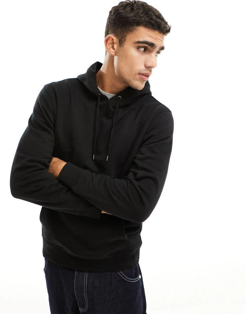 商品River Island|River Island plain hoodie in black,价格¥351,第3张图片详细描述