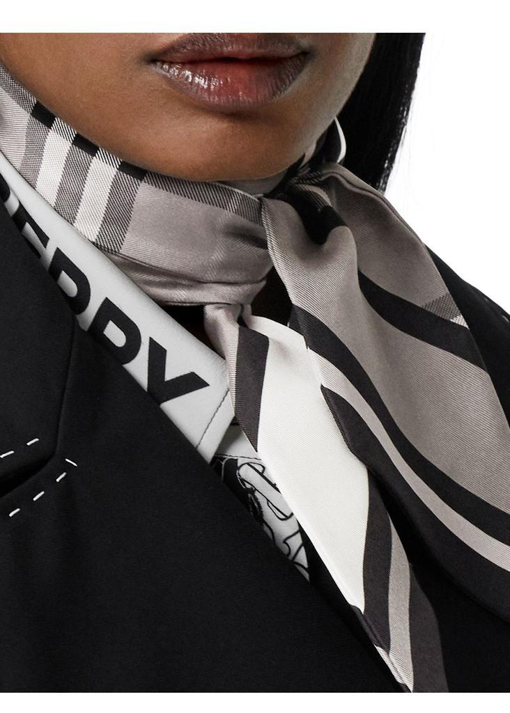 商品Burberry|Montage print silk skinny scarf,价格¥1484,第6张图片详细描述