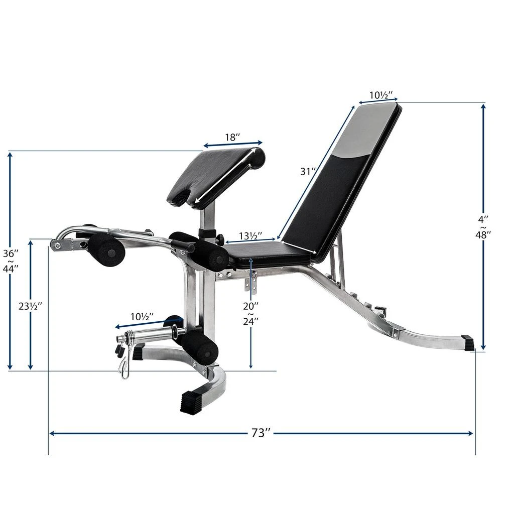 商品Streamdale Furniture|Streamdale 6+3 Positions Adjustable Weight Bench With Leg Extension - Olympic,价格¥2680,第2张图片详细描述