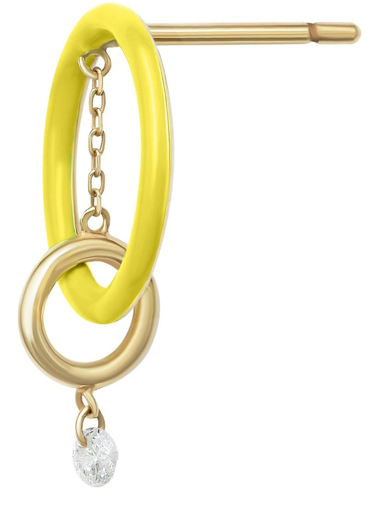 商品Persée|Yellow Enamel Orbit 1 diamond single earring,价格¥5531,第3张图片详细描述