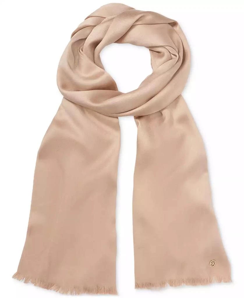 商品Calvin Klein|Women's Solid Satin-Feel Pashmina Scarf,价格¥376,第2张图片详细描述