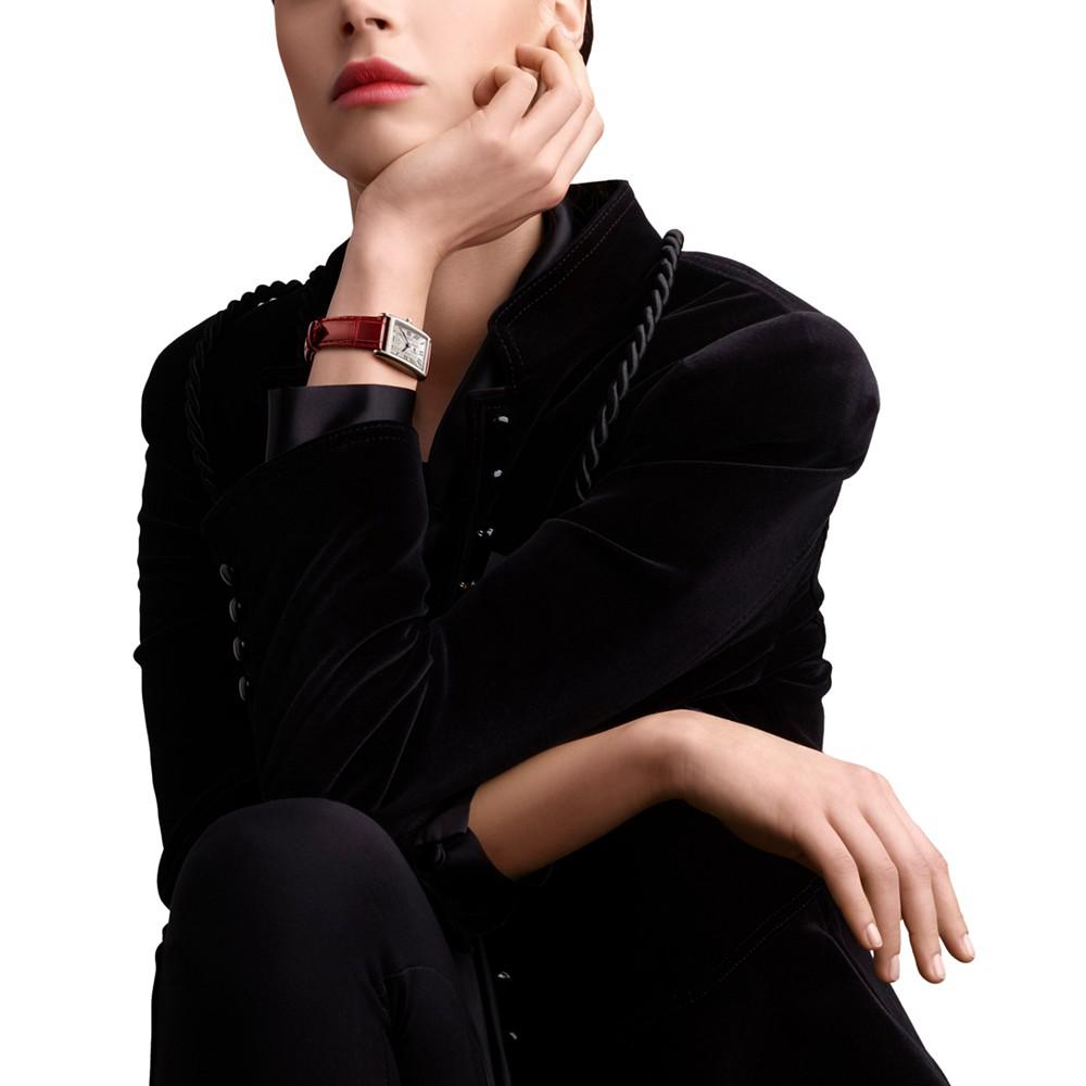 Women's Swiss Automatic DolceVita Red Leather Strap Watch 21x32mm商品第3张图片规格展示