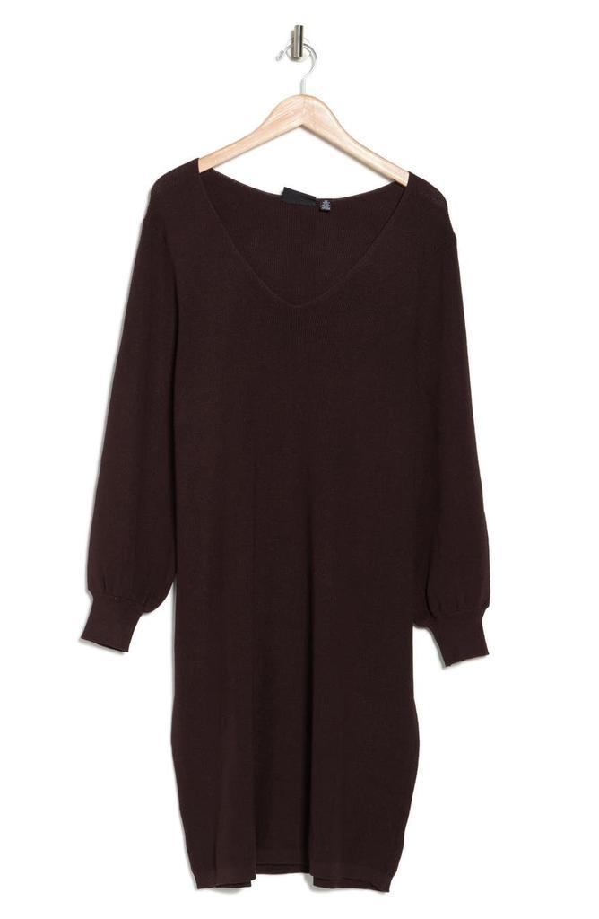 商品Nina Leonard|V-Neck Balloon Sleeve Sweater Dress,价格¥222,第5张图片详细描述