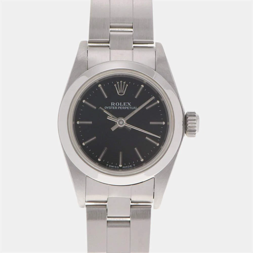 商品[二手商品] Rolex|Rolex Black Stainless Steel Oyster Perpetual 67180 Automatic Women's Wristwatch 24 mm,价格¥20554,第1张图片