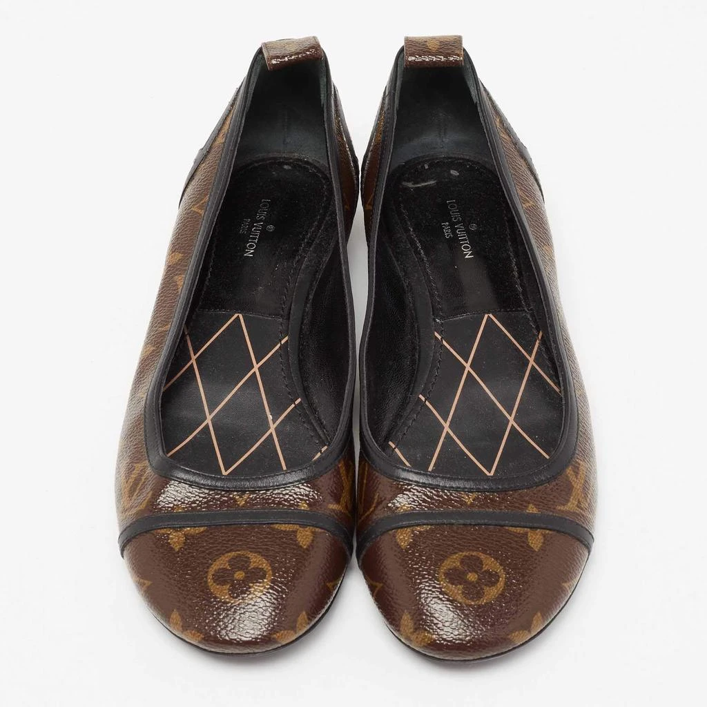 商品[二手商品] Louis Vuitton|Louis Vuitton Dark Brown Monogram Coated Canvas New Revival Ballet Flats Size 37,价格¥4288,第3张图片详细描述
