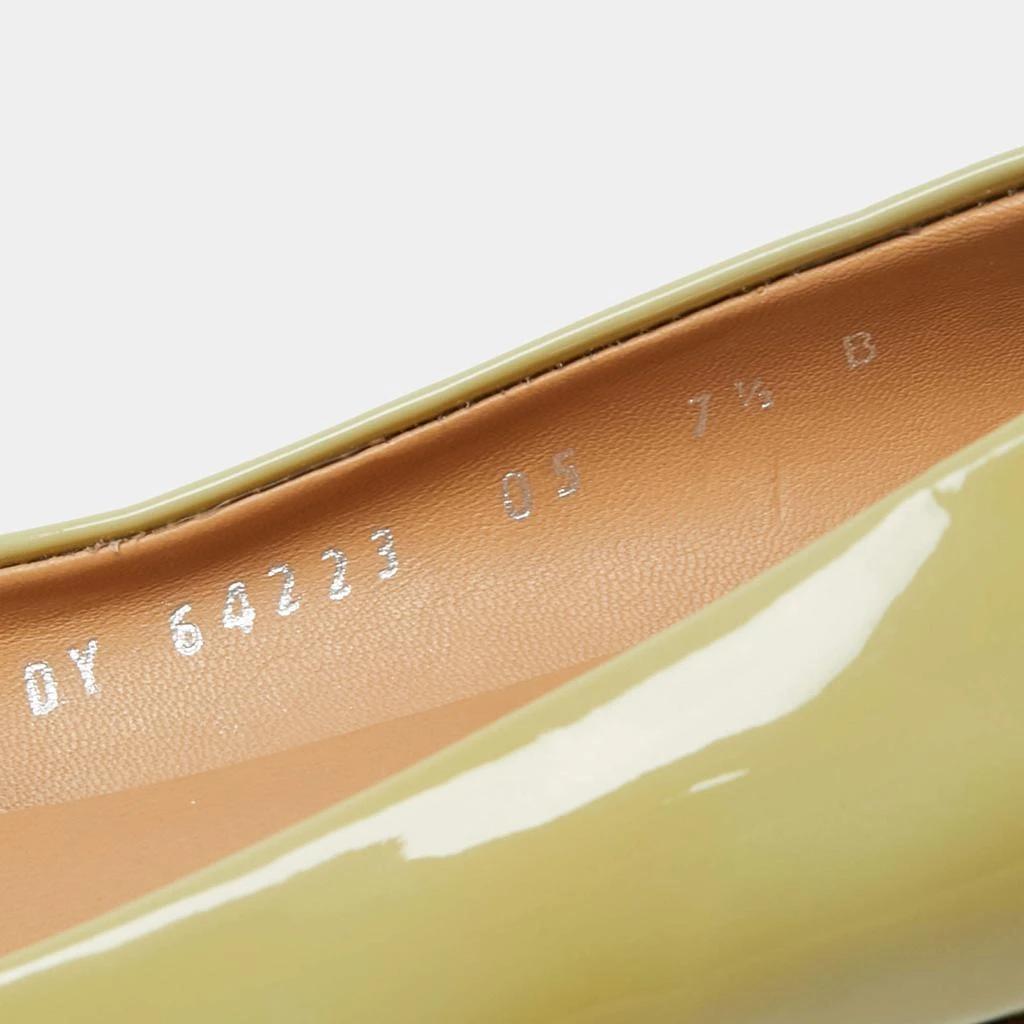 Salvatore Ferragamo Green Patent Leather Bow Varina Ballet Flats Size 38 商品