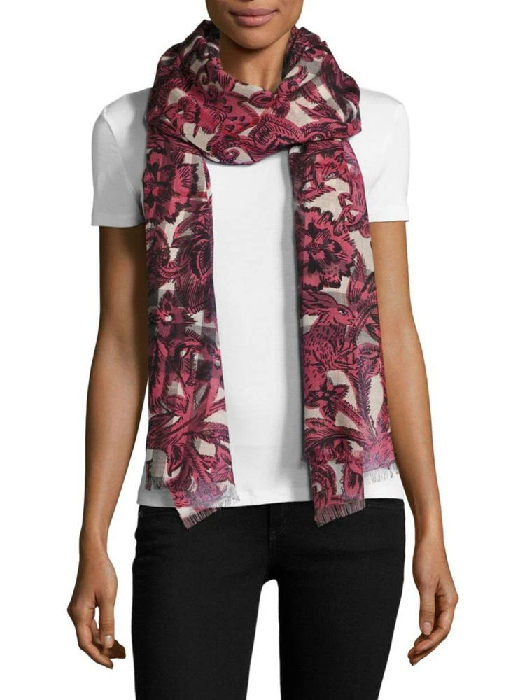 商品Burberry|Floral Beast Wool-Blend Stole,价格¥2282,第1张图片