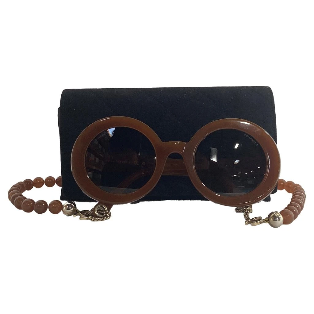 商品[二手商品] Chanel|CH5489 Round Frame Beaded Sunglasses in Brown Acetate,价格¥6593,第5张图片详细描述