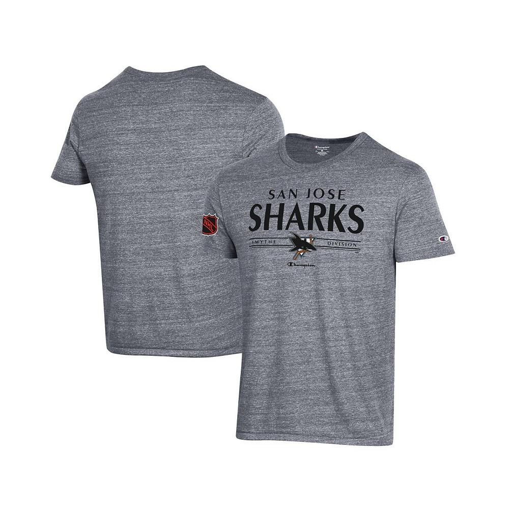 Men's Gray San Jose Sharks Tri-Blend T-shirt商品第2张图片规格展示