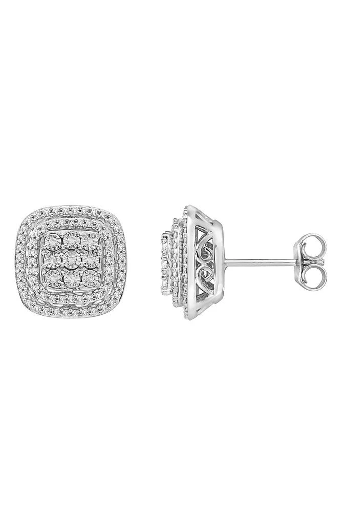 商品Effy|Sterling Silver Diamond Halo Cushion Stud Earrings - 0.10 ctw.,价格¥745,第2张图片详细描述