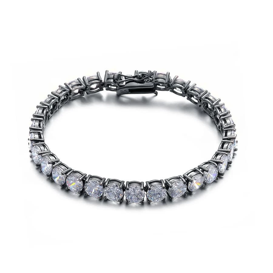商品Megan Walford|Sterling Silver Cubic Zirconia Square Stud Bracelet,价格¥1040,第1张图片