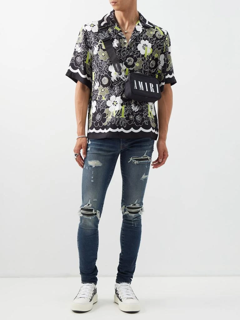 商品AMIRI|Floral-logo silk short-sleeved shirt,价格¥5520,第2张图片详细描述