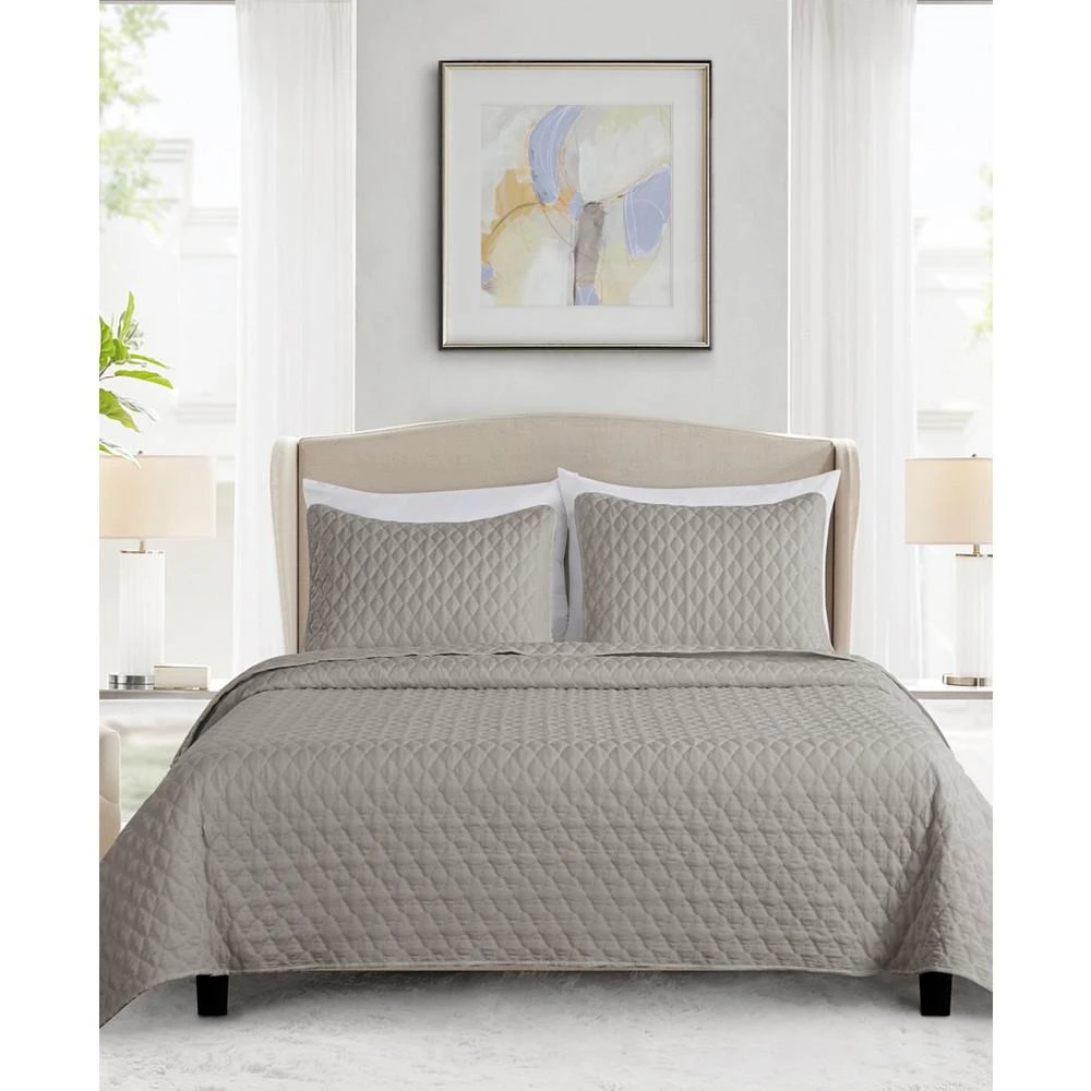 Diamond Stitched 3 Piece Quilt Set, Full-Queen 商品