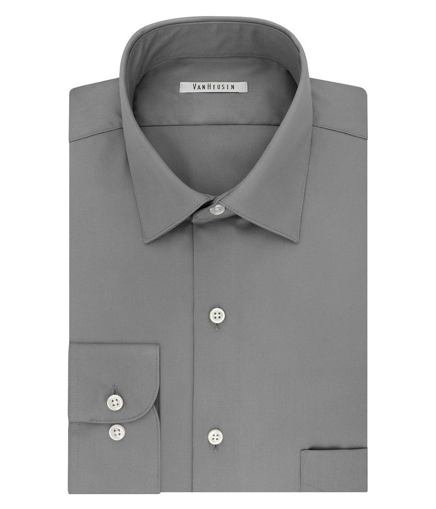 商品Van Heusen|Men's TALL FIT Dress Shirts Lux Sateen Stretch Solid (Big and Tall),价格¥204,第1张图片