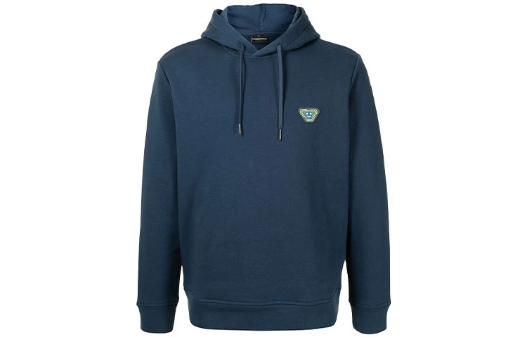 商品[国内直发] Emporio Armani|阿玛尼/ 标贴套头长袖连帽卫衣 男款 蓝色,价格¥1400,第1张图片