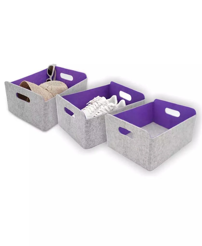 商品Welaxy|Felt 3 Piece Collapsible Storage Bin Set,价格¥252,第1张图片