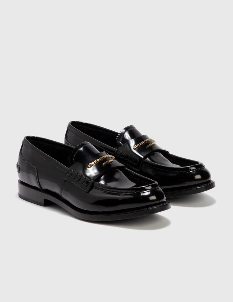 商品Alexander Wang|CARTER LOGO LEATHER  LOAFERS,价格¥3149,第4张图片详细描述