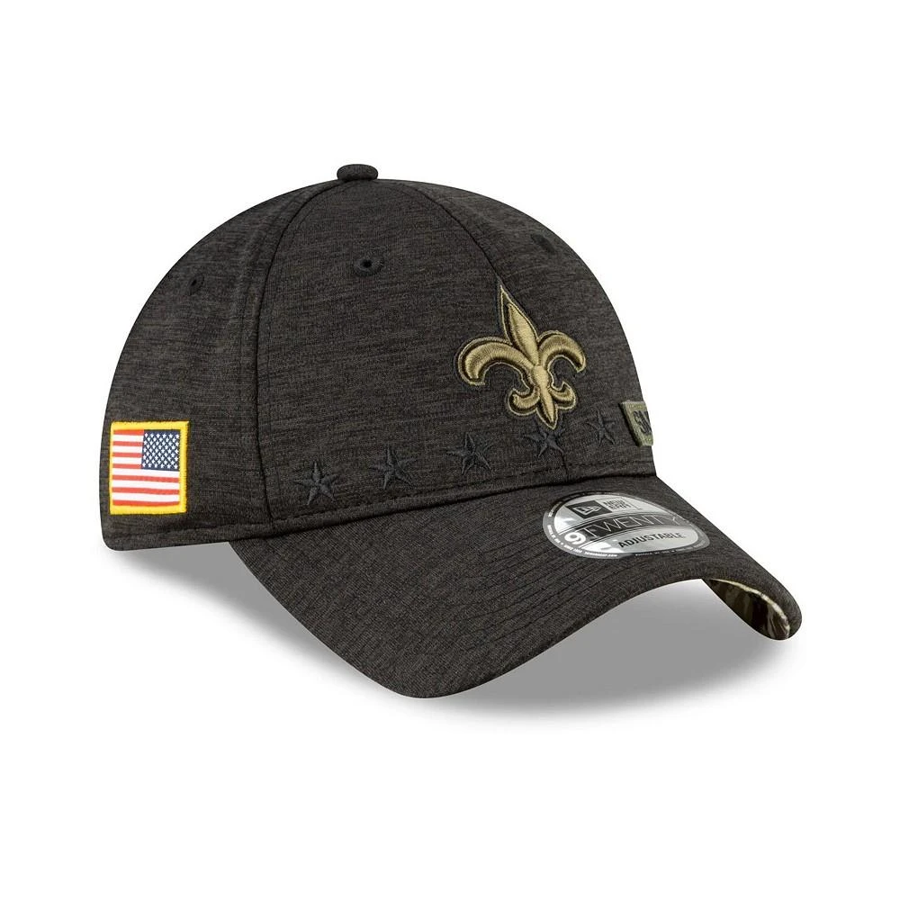 商品New Era|Men's Heather Black New Orleans Saints 2020 Salute to Service 9TWENTY Adjustable Hat,价格¥269,第1张图片