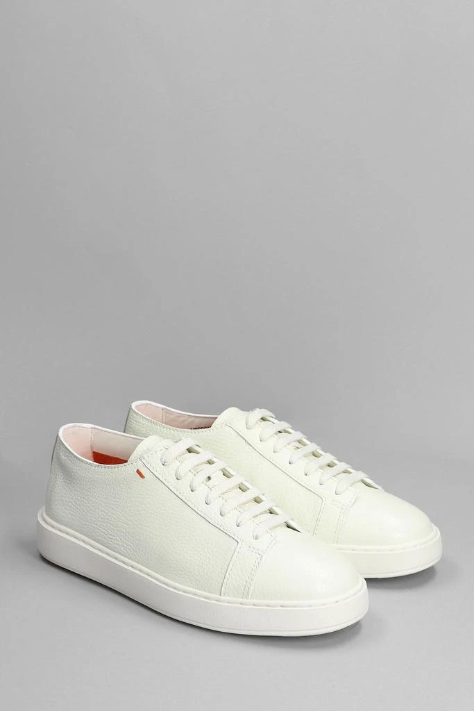 商品Santoni|Dabbler Sneakers In White Leather,价格¥3459,第2张图片详细描述
