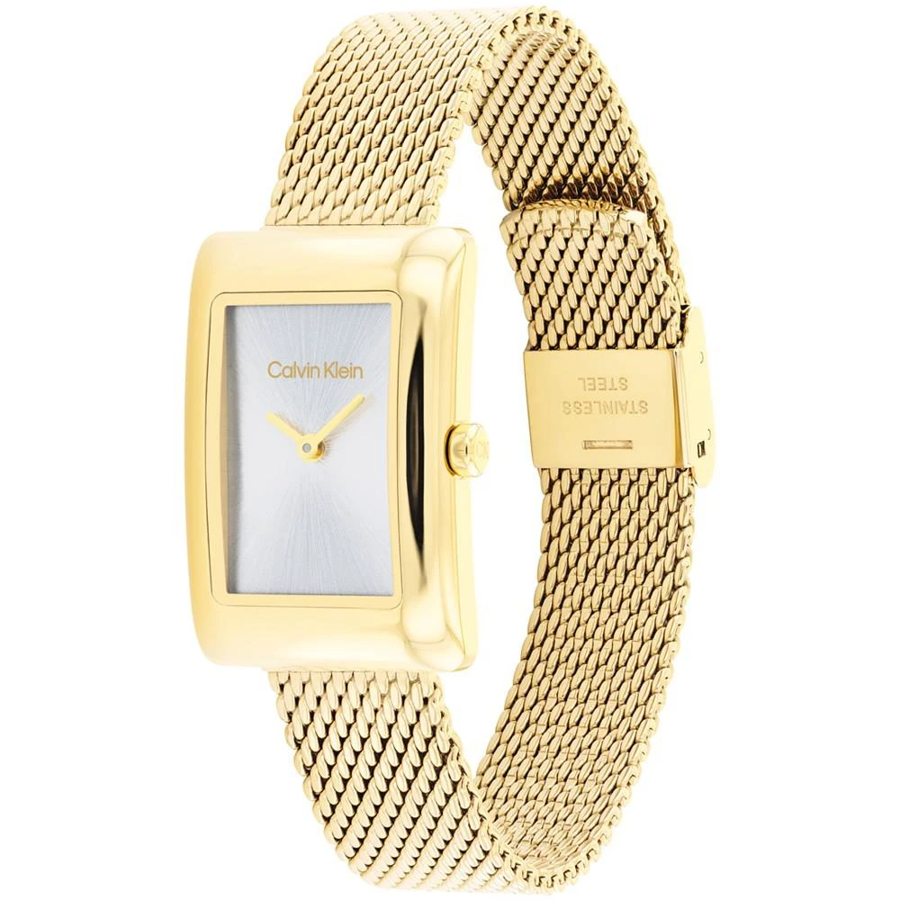 商品Calvin Klein|Women's Two Hand Gold-Tone Stainless Steel Mesh Bracelet Watch 22.5mm,价格¥1276,第2张图片详细描述