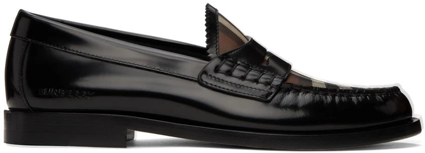 商品Burberry|Black & Brown Check Loafers,价格¥3975,第1张图片