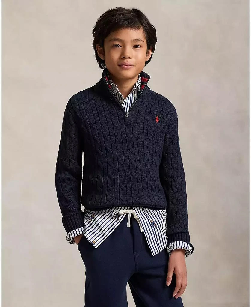 商品Ralph Lauren|大童款 四分之一拉链毛衣,价格¥388,第1张图片