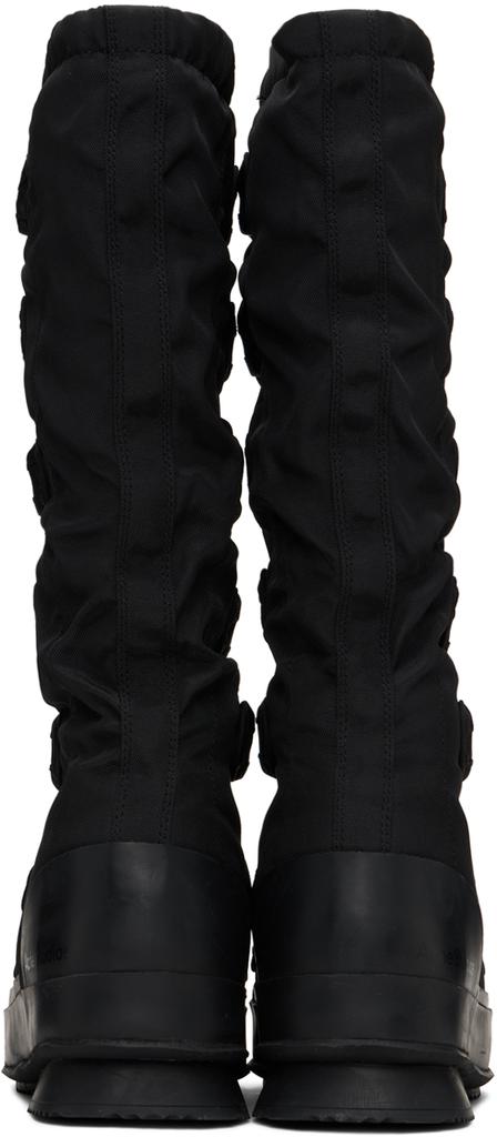 Black Vulcanized Lace-Up Boots商品第2张图片规格展示