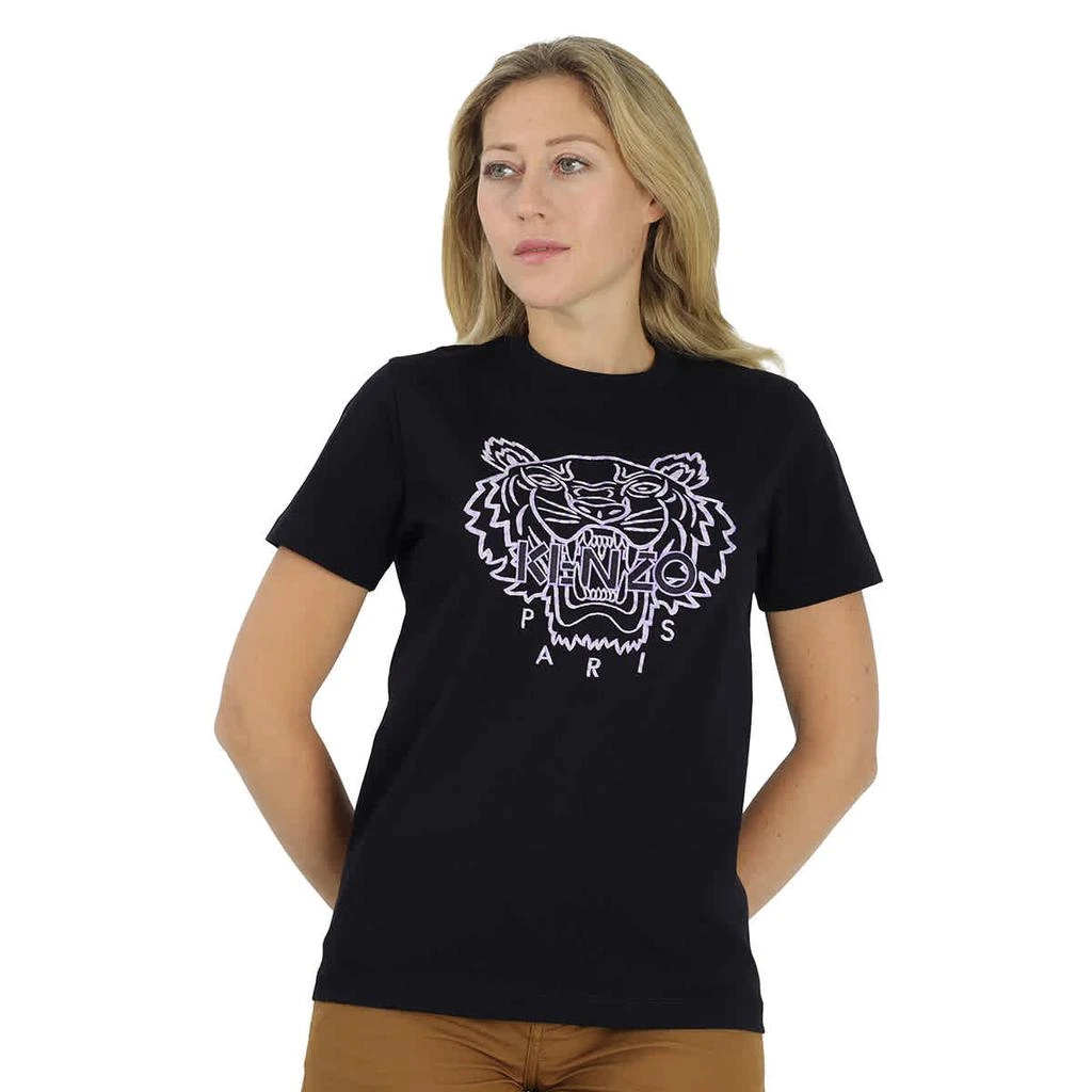 商品Kenzo|Ladies Black Tiger Cotton T-shirt,价格¥824,第1张图片