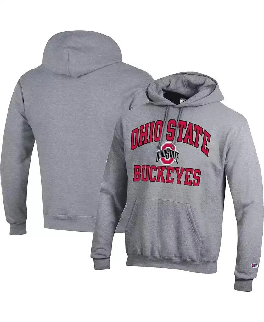 商品CHAMPION|Men's Heather Gray Ohio State Buckeyes High Motor Pullover Hoodie,价格¥337,第1张图片