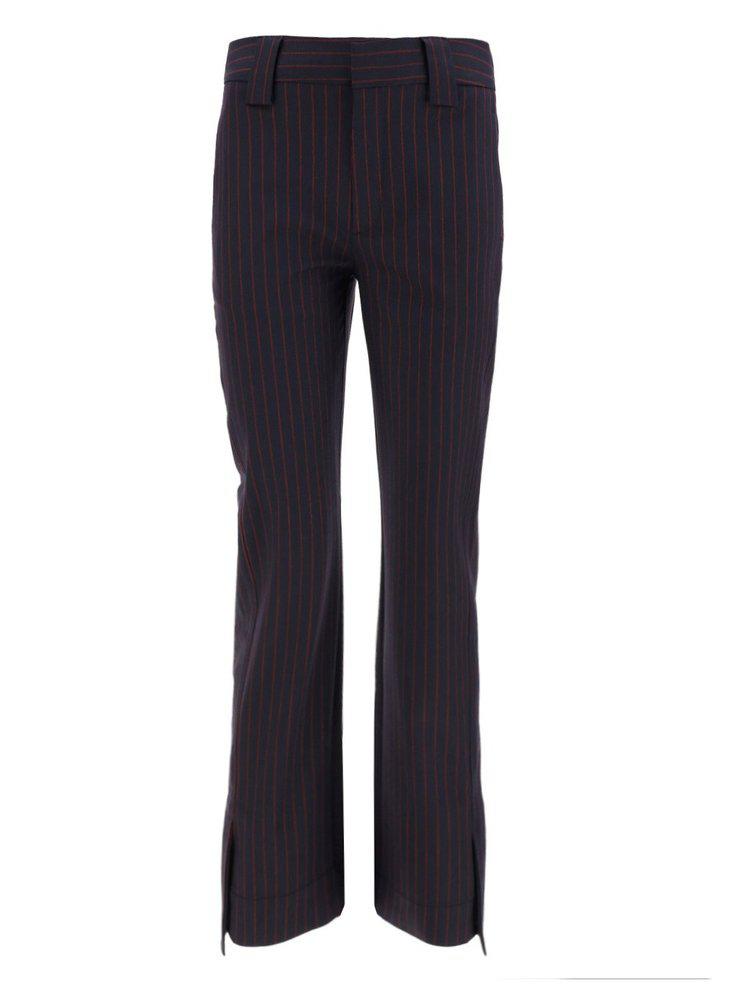 Ganni Striped Straight Leg Trousers商品第1张图片规格展示