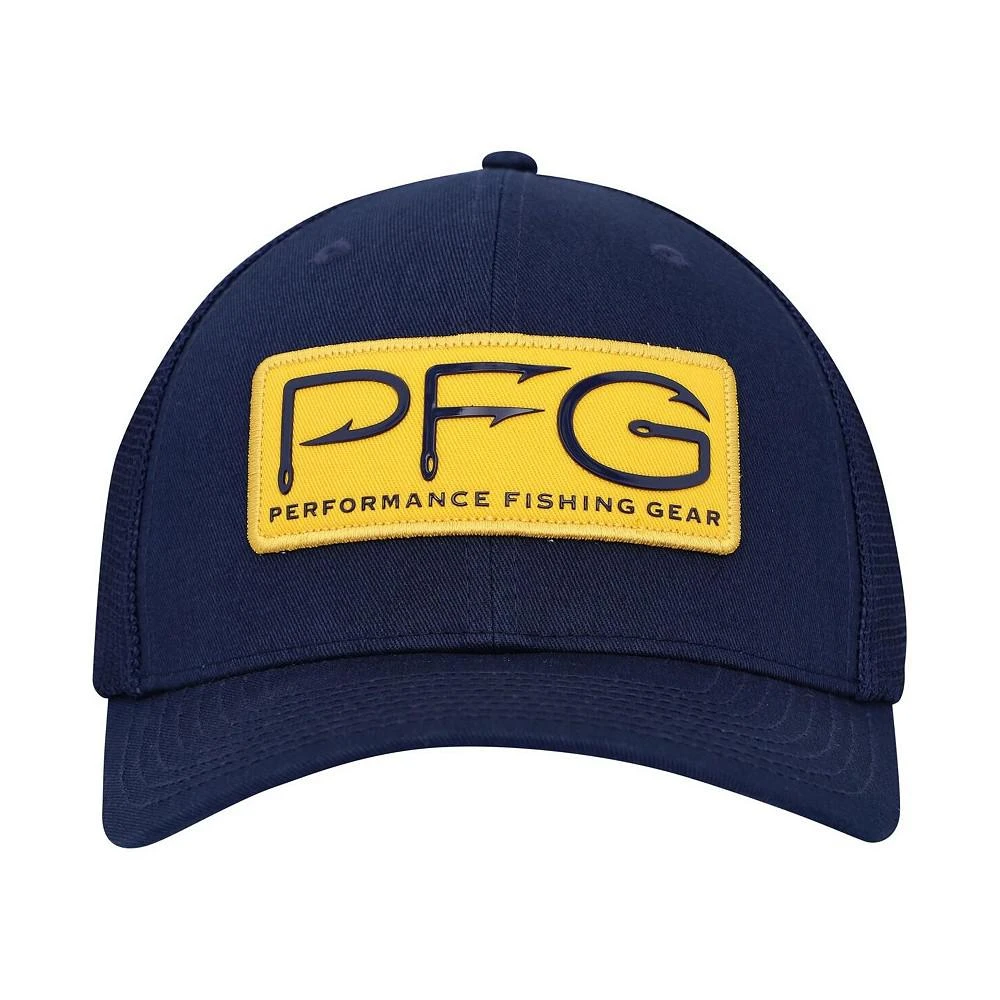 商品Columbia|Men's Navy West Virginia Mountaineers PFG Hooks Flex Hat,价格¥184,第2张图片详细描述