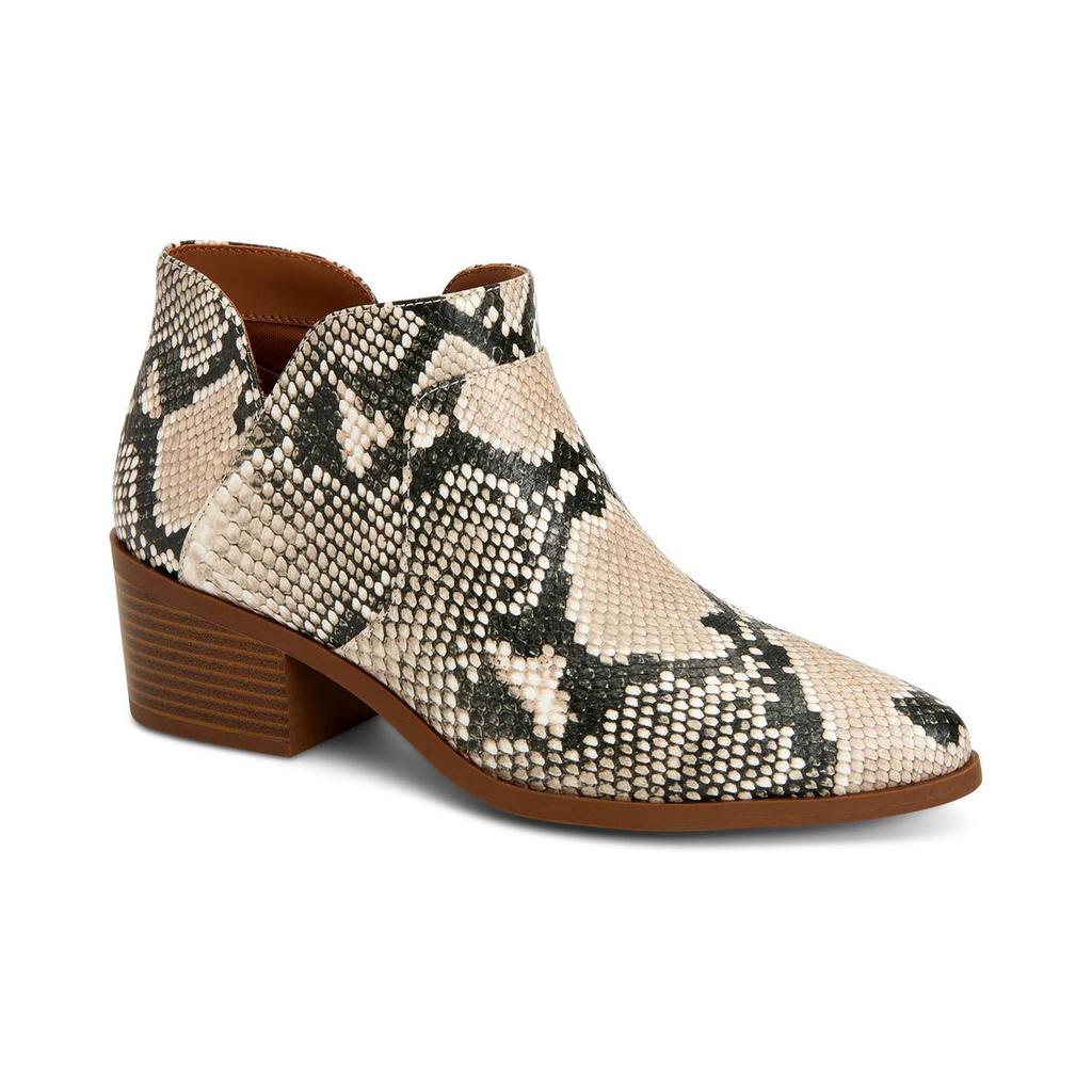 Style & Co. Womens Vidyaa Faux Leather Block Heel Ankle Boots商品第1张图片规格展示