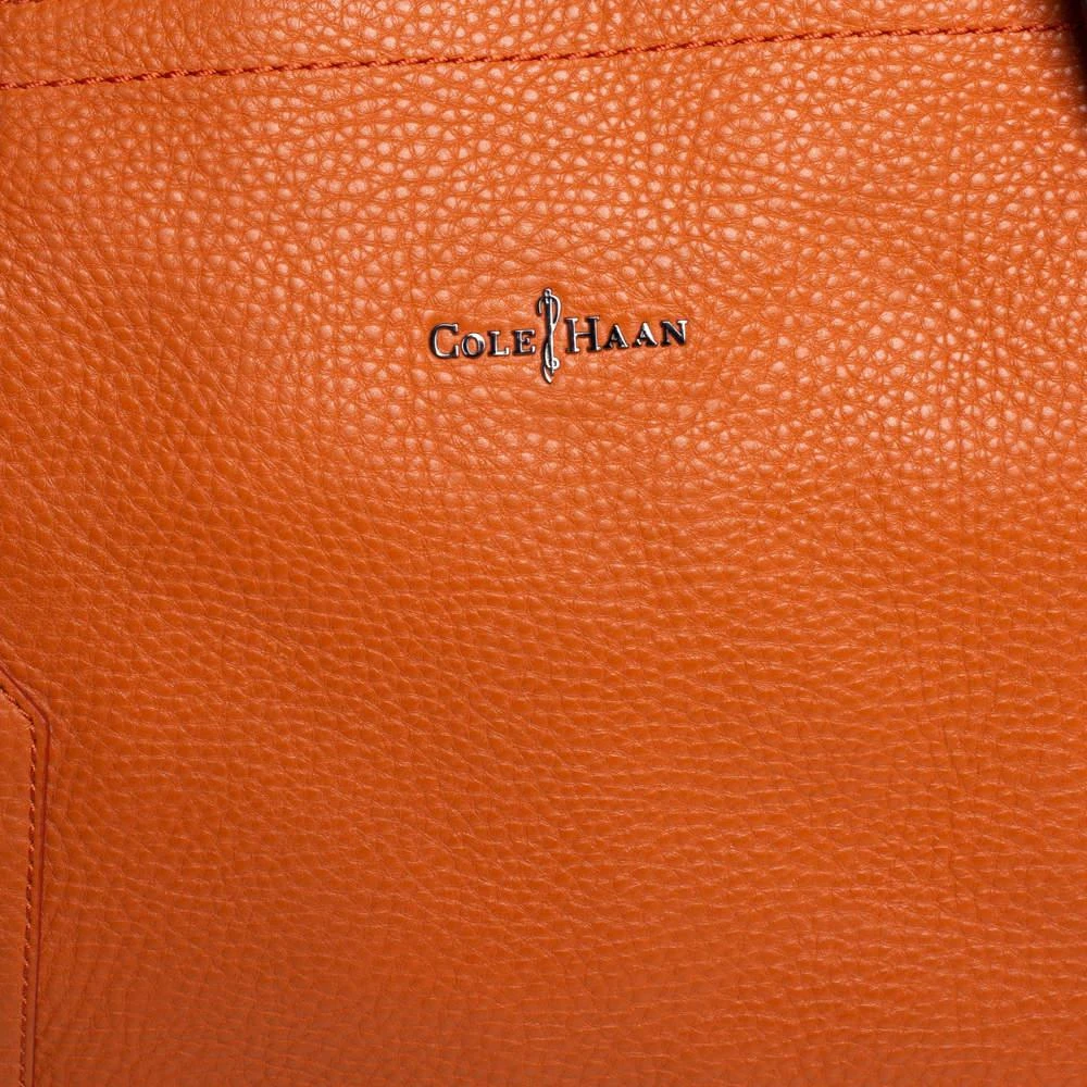 商品[二手商品] Cole Haan|Cole Haan Orange/Brown Leather Parker Top Zip Shopper Tote,价格¥1432,第5张图片详细描述