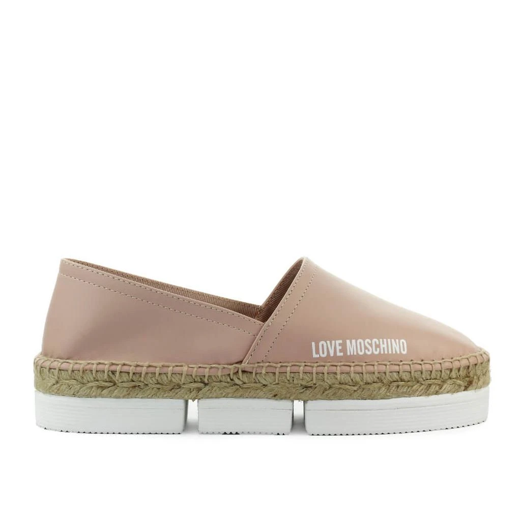 商品Love Moschino|LOVE MOSCHINO POWDER PINK LEATHER ESPADRILLE,价格¥1113,第1张图片