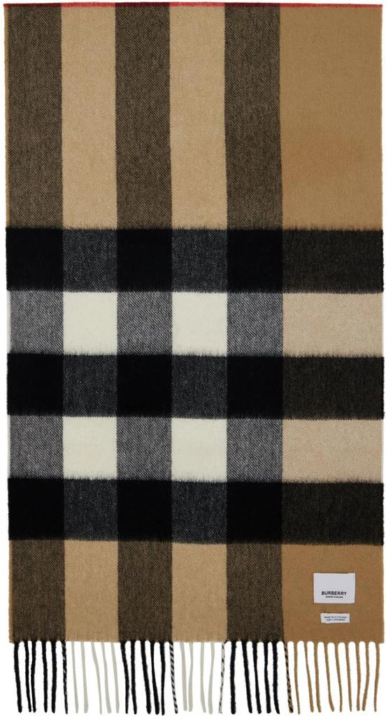 商品Burberry|驼色格纹围巾,价格¥5577,第1张图片详细描述
