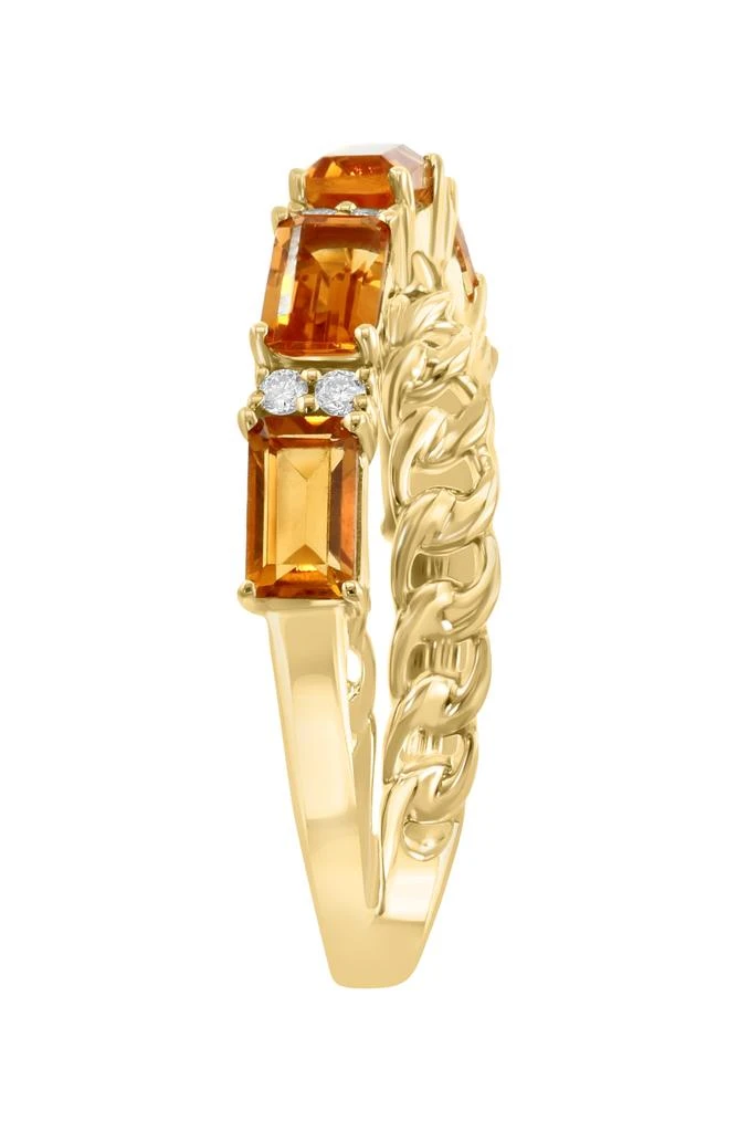 商品Effy|14K Gold Diamond & Citrine Double Band Ring,价格¥5548,第2张图片详细描述