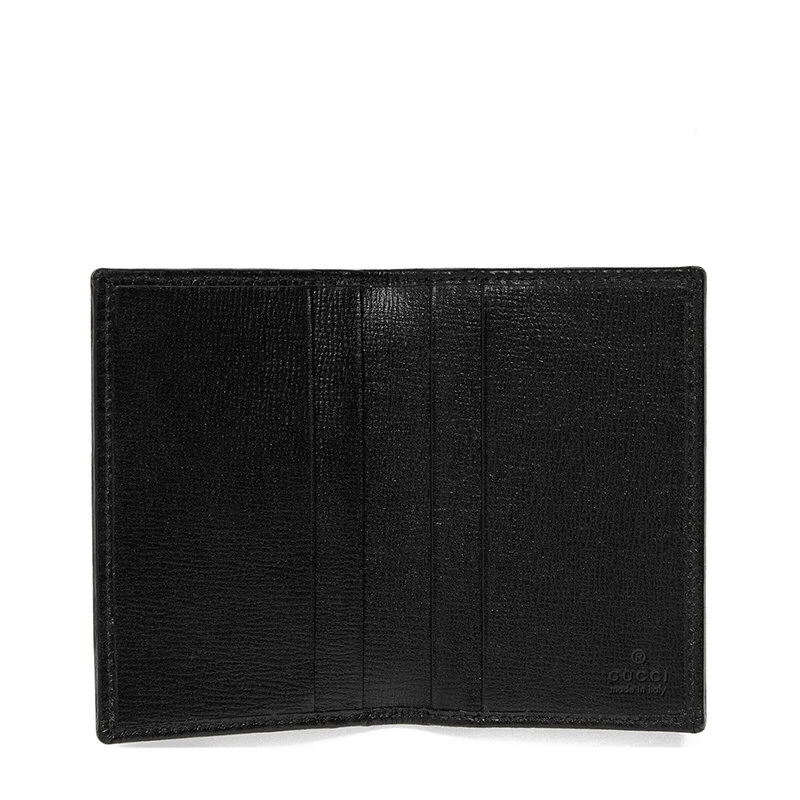 商品Gucci|【预售3-7天】GUCCI/古驰  男士黑色/灰色帆布配皮老花暗纹黑色皮革滚边黑色皮扣折叠钱包69926792TCN1000,价格¥2355,第5张图片详细描述
