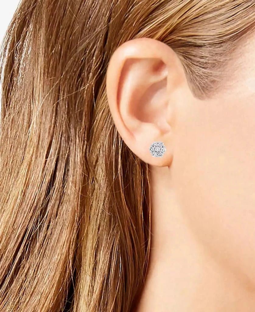 商品Macy's|Diamond Cluster Stud Earrings (5/8 ct. t.w.) in 14k White Gold,价格¥15420,第2张图片详细描述