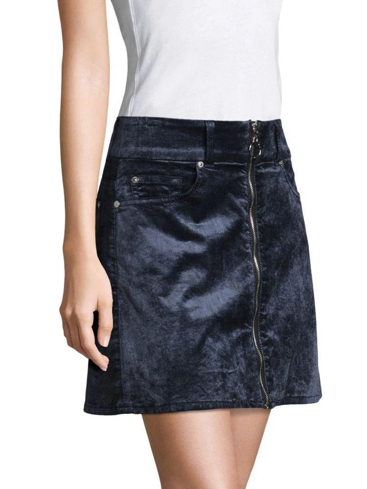 商品7 For All Mankind|前拉链天鹅绒短裙,价格¥1496,第3张图片详细描述
