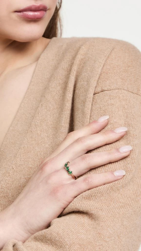 商品Effy|EF Collection 14k 黄金多色绿宝石心形戒指,价格¥14676,第3张图片详细描述