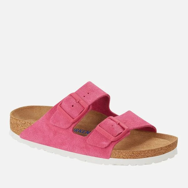 商品Birkenstock|BIRKENSTOCK WOMEN'S ARIZONA SLIM FIT SFB SUEDE DOUBLE STRAP SANDALS - FUCHSIA TULIP,价格¥581,第1张图片详细描述