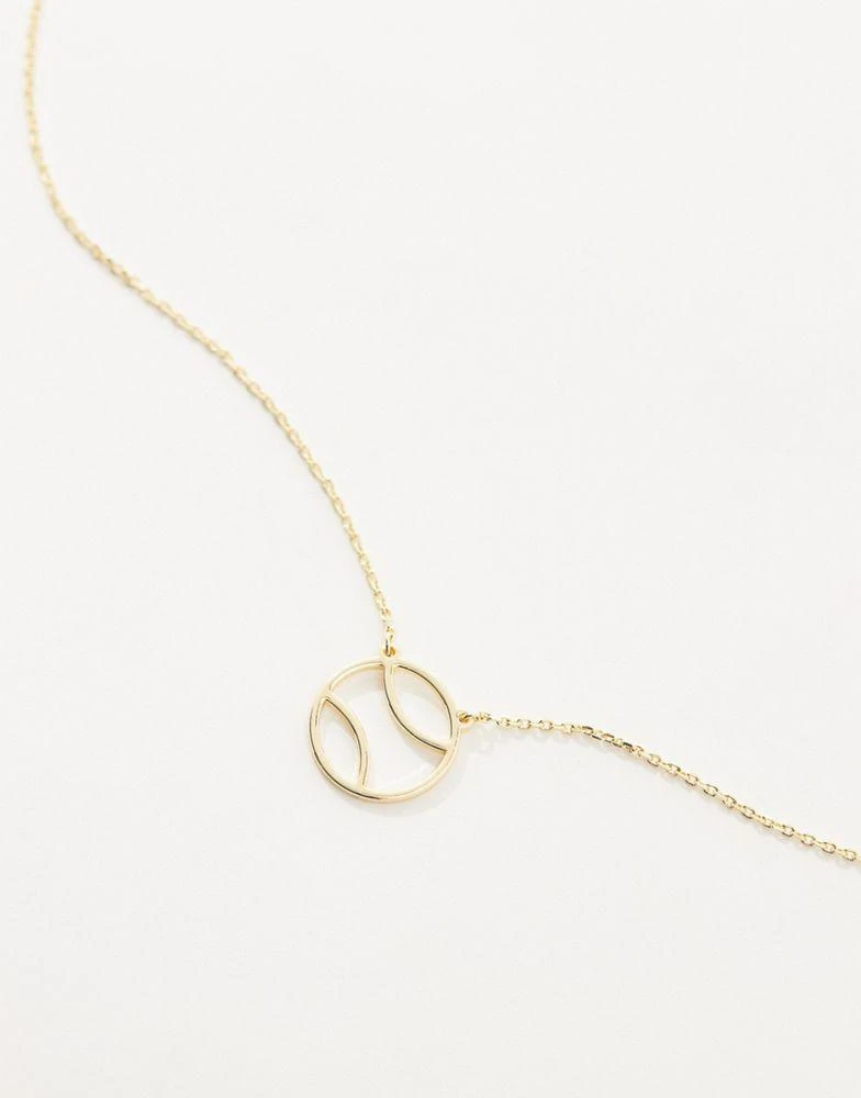 商品Pieces|Pieces Sport Core tennis ball necklace in gold,价格¥73,第3张图片详细描述