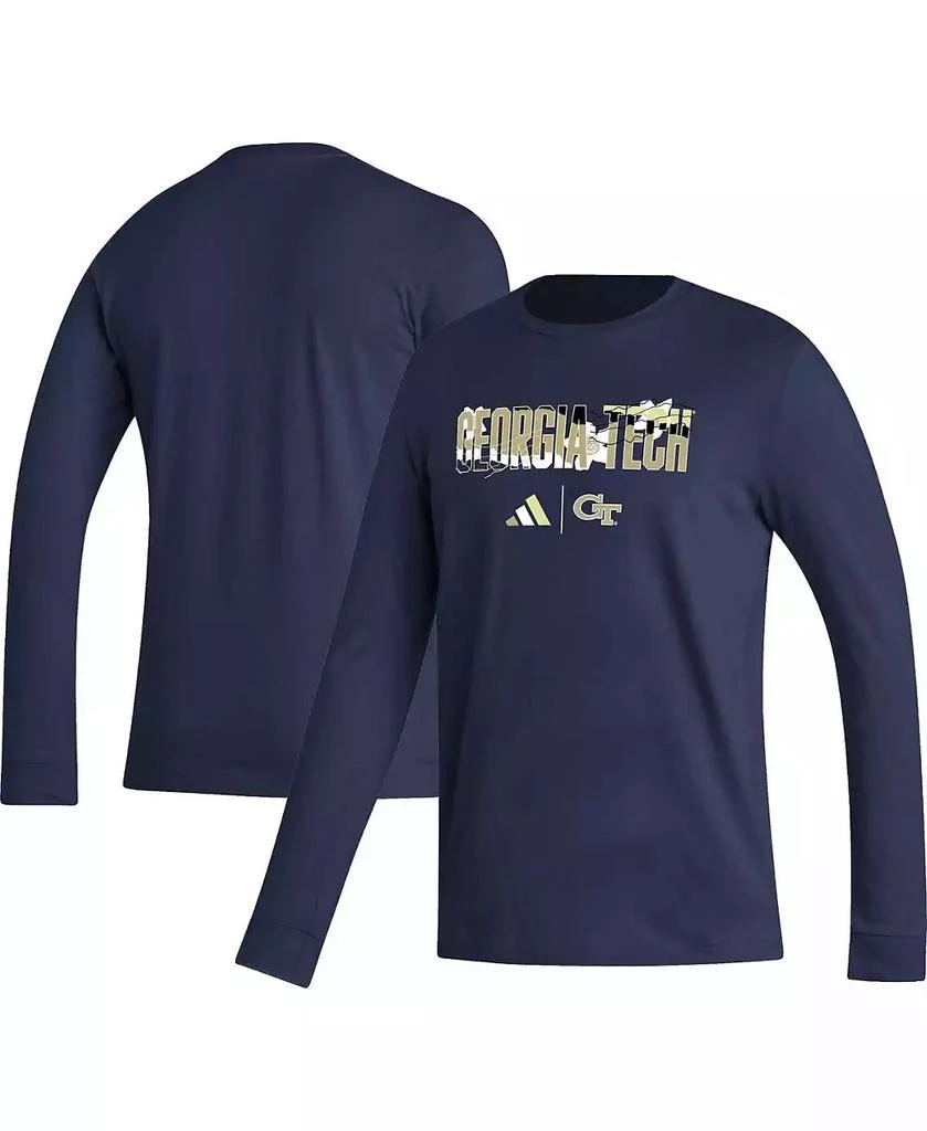 商品Adidas|Men's Navy Georgia Tech Yellow Jackets Honoring Black Excellence Long Sleeve T-shirt,价格¥242,第1张图片