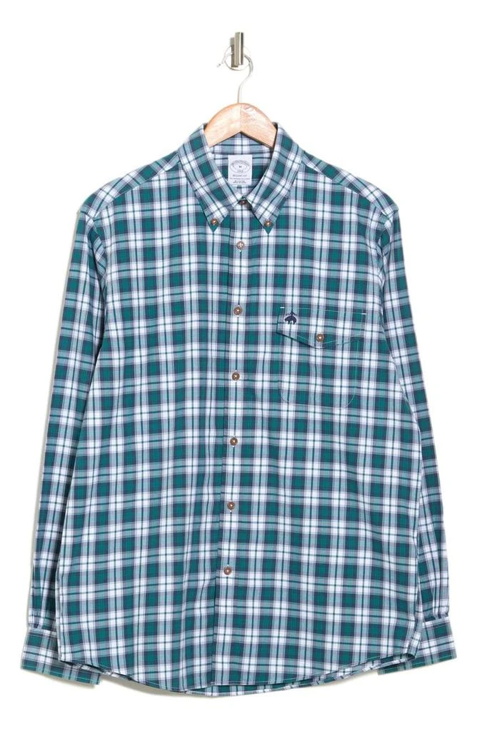 商品Brooks Brothers|Brushed Twill Check Regent Fit Dress Shirt,价格¥410,第3张图片详细描述