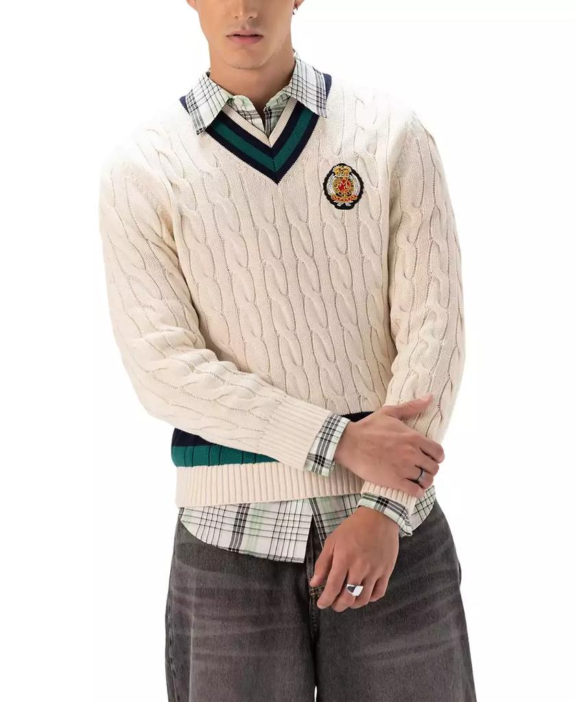 Men's Cotton Cable Knit Cricket Sweater image 2