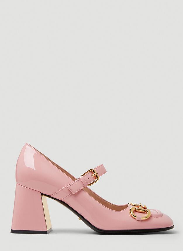 商品Gucci|Horsebit High Heel Pumps in Rose,价格¥7075,第1张图片