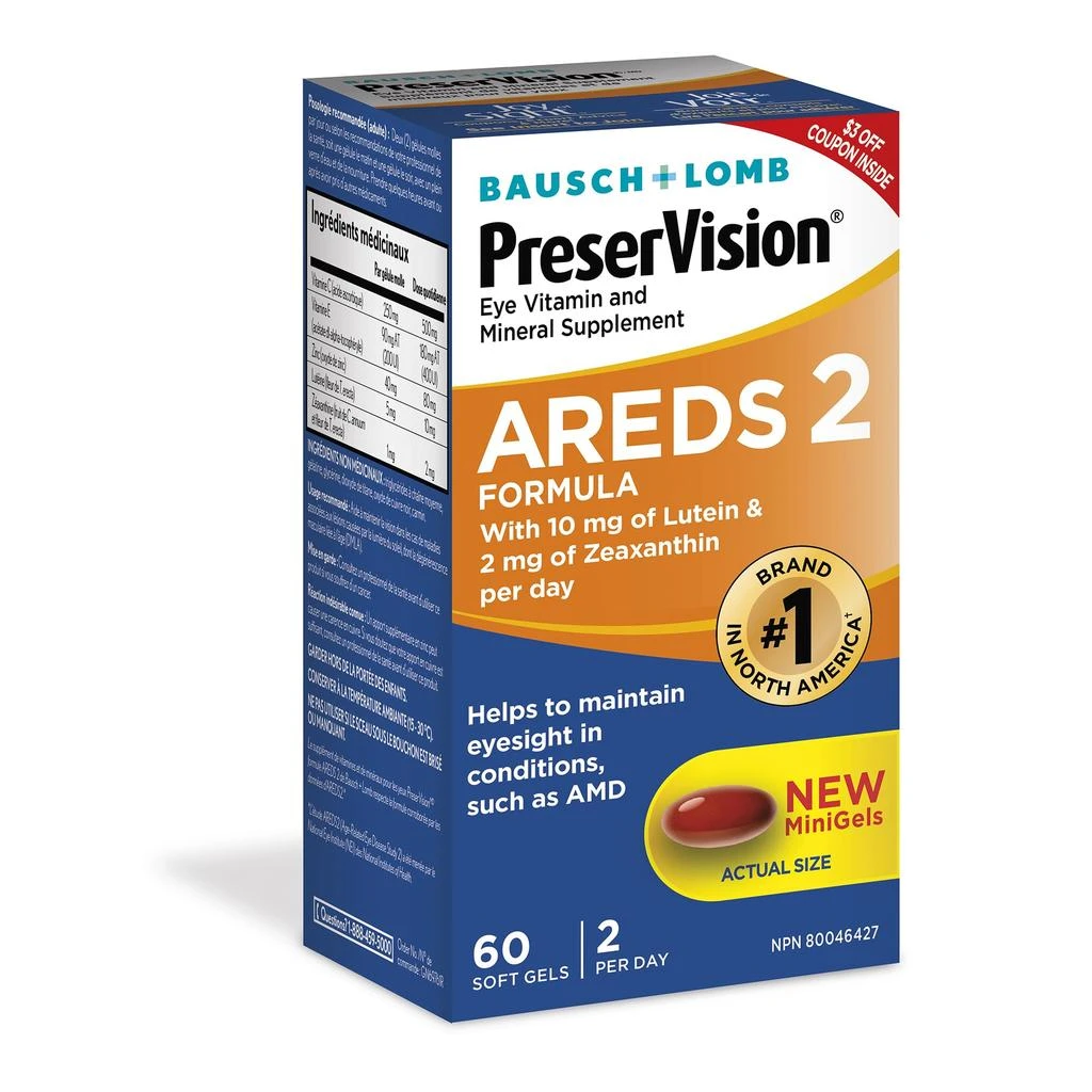 PreserVision AREDS 2 Eye Vitamin & Mineral Supplement, Contains Lutein, Vitamin C, Zeaxanthin, Zinc & Vitamin E, 60 Minigels (Packaging May Vary) 商品